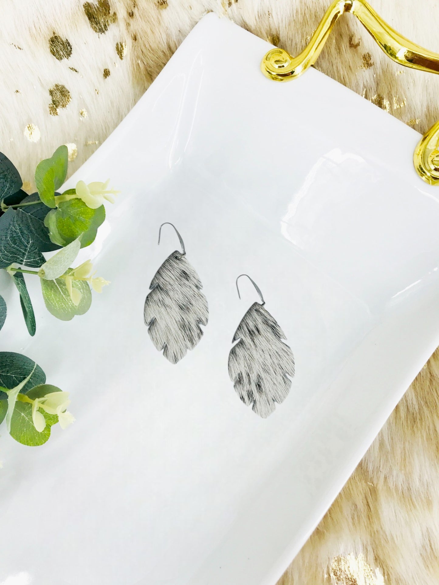 Hair On Leather Earrings - E19-1723