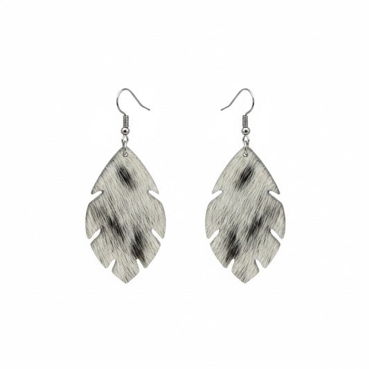 Salt & Pepper Feather Earrings