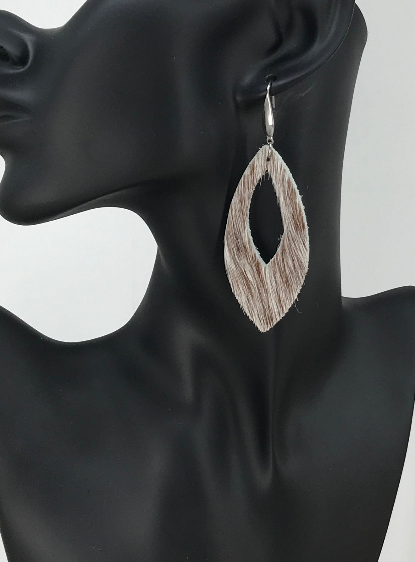 Hair On Leather Earrings - E19-1730
