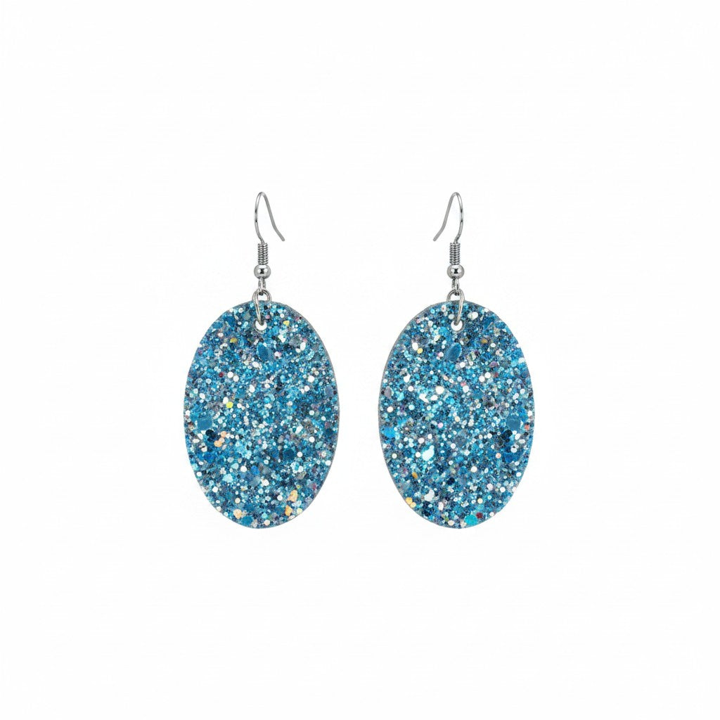 Confetti Cove Glitter Oval Earrings