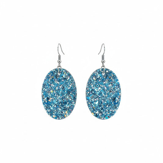 Confetti Cove Glitter Oval Earrings