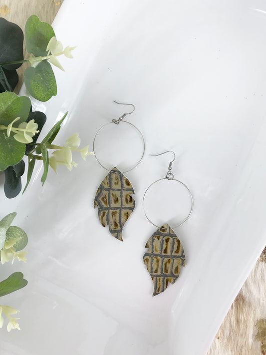 Genuine Alligator Leather Earrings - E19-177