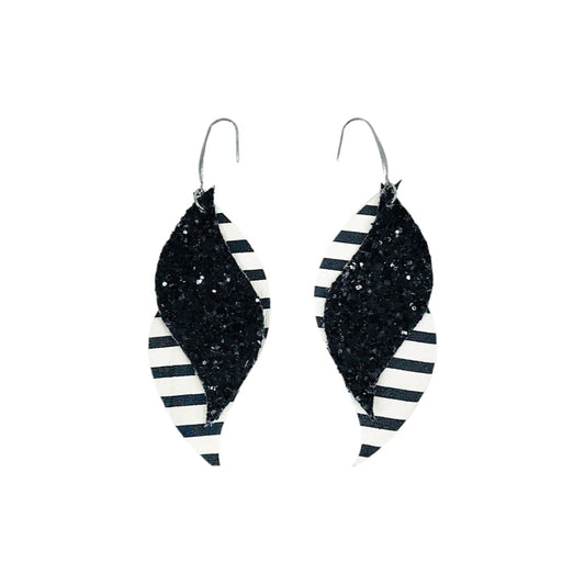 Midnight Stripe Spark Layered Earrings