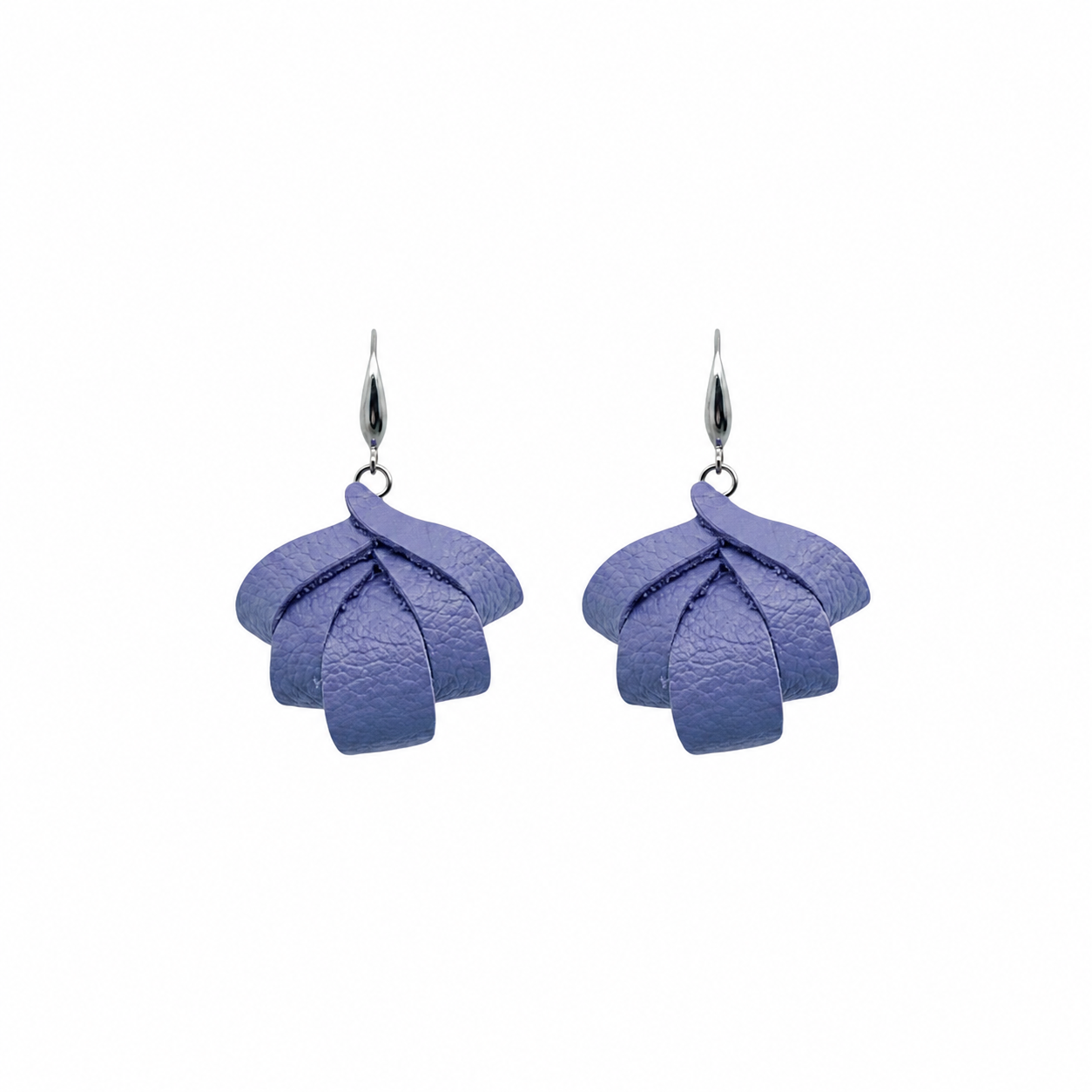 Lilac Petal Leather Earrings