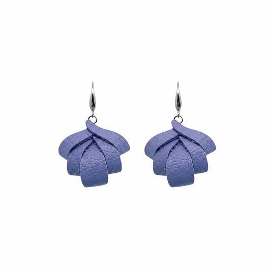 Lilac Petal Leather Earrings
