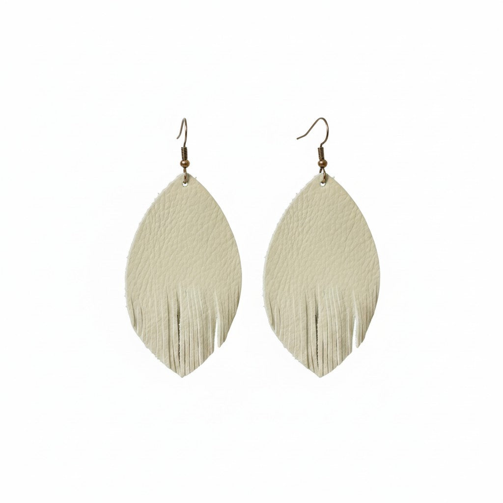 Ivory Genuine Leather Earrings - E19-182