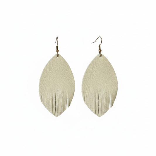 Ivory Genuine Leather Earrings - E19-182