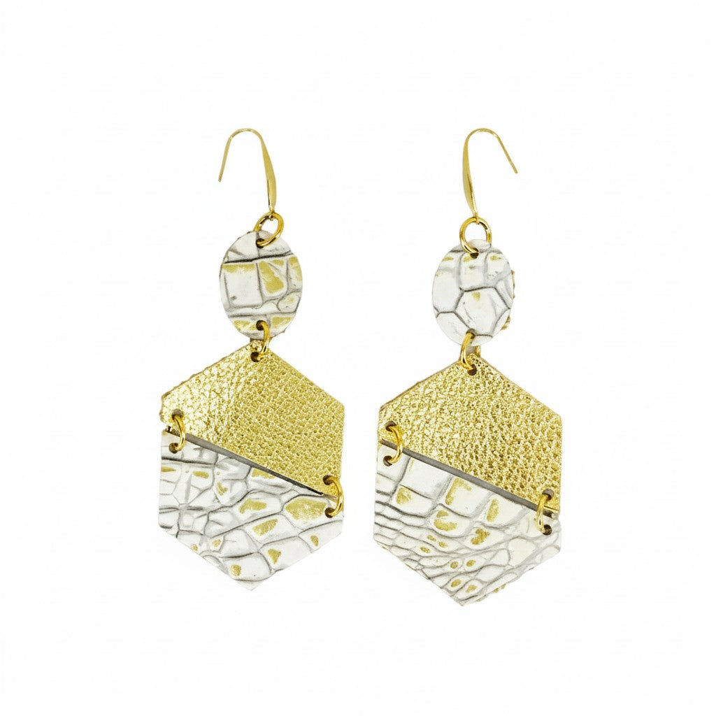 Gold & Ivory Geo Statement Earrings