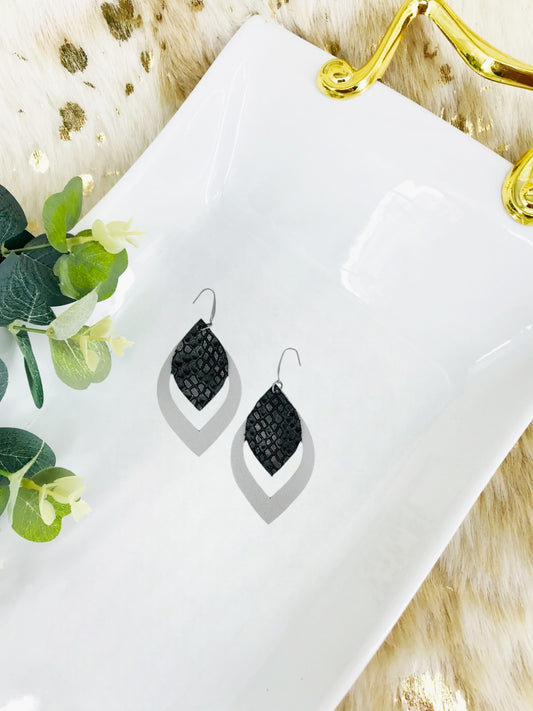 Layered Genuine Leather Earrings - E19-1838