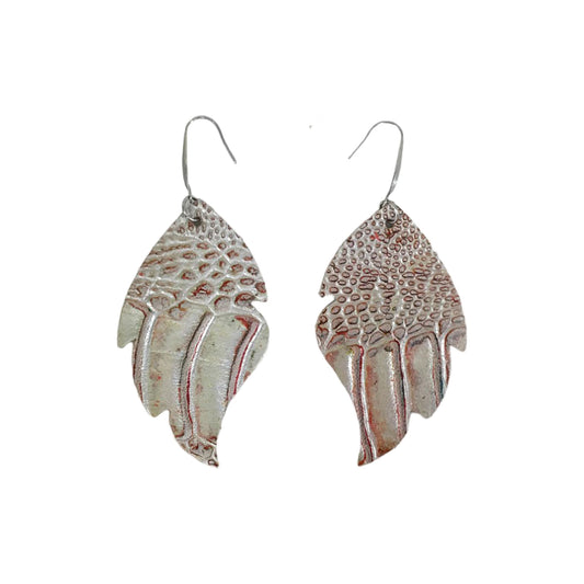 Rainbow Lizard Feather Drop Earrings