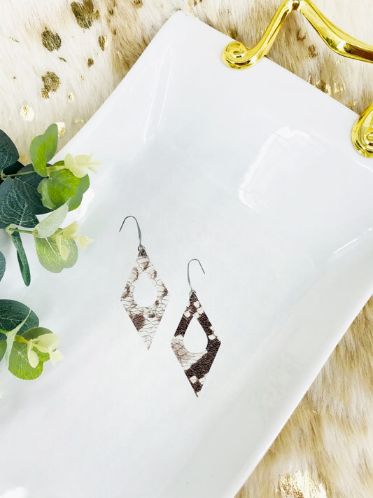Snake Skin Leather Earrings - E19-1886