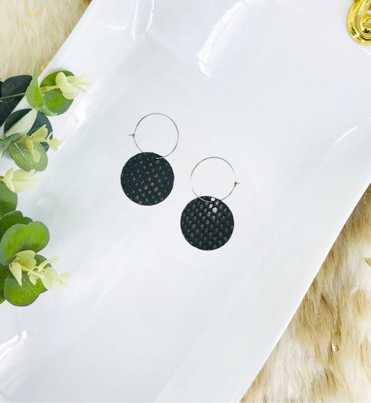 Genuine Snake Leather Hoop Earrings - E19-1901