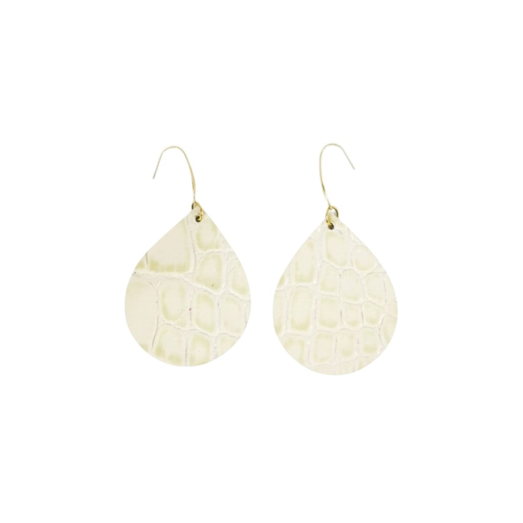 Ivory Alligator Teardrop Earrings
