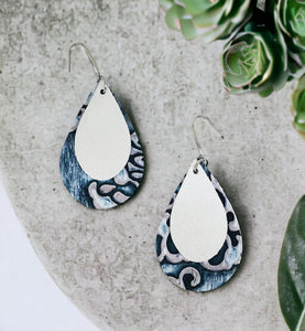 Leather and Faux Leather Layered Earrings - E19-190