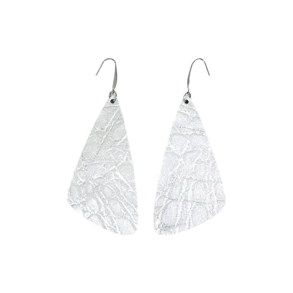 Silver Alligator Statement Earrings