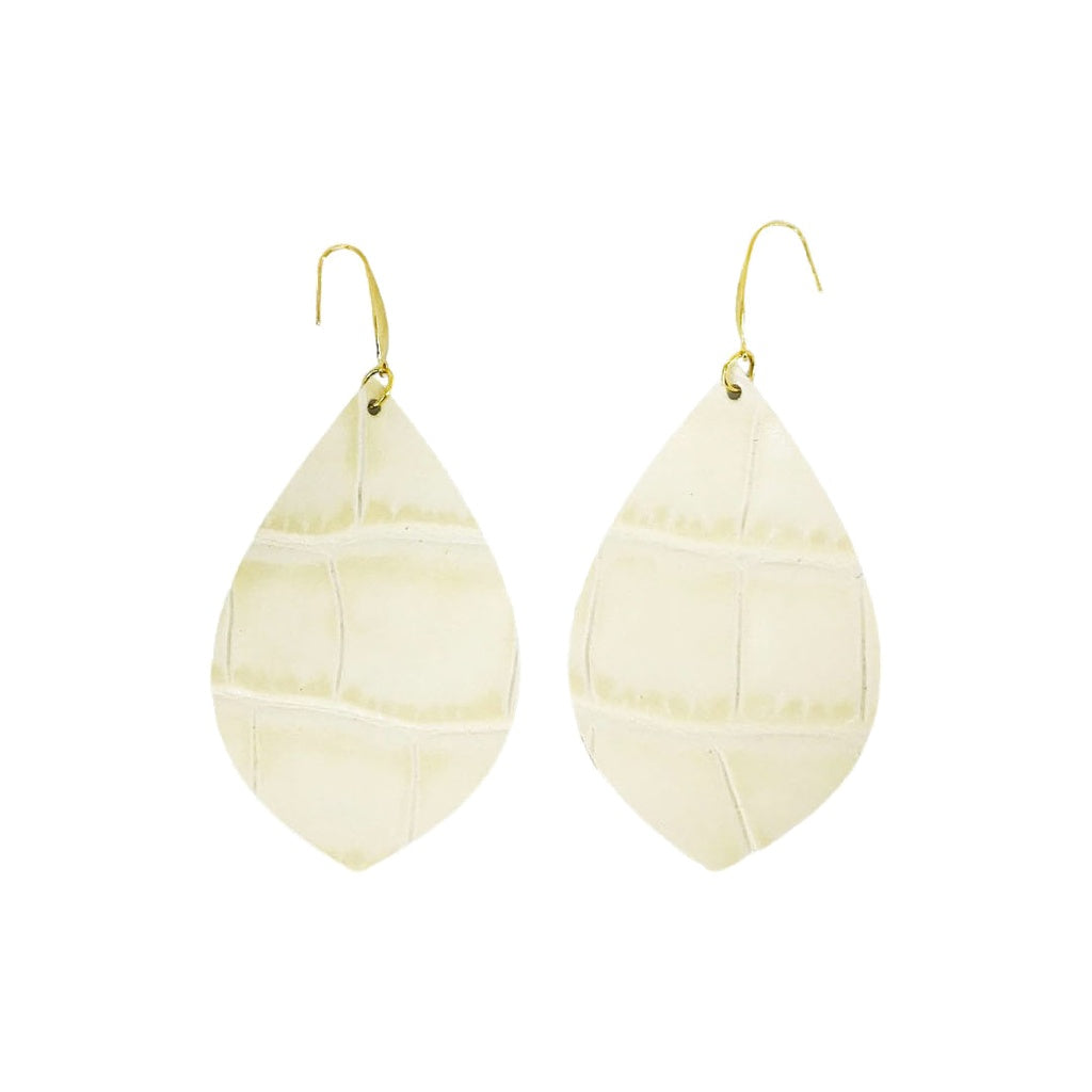 Ivory Alligator Leaf Drop Earrings