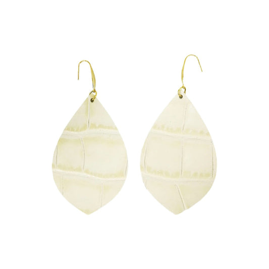 Ivory Alligator Leaf Drop Earrings