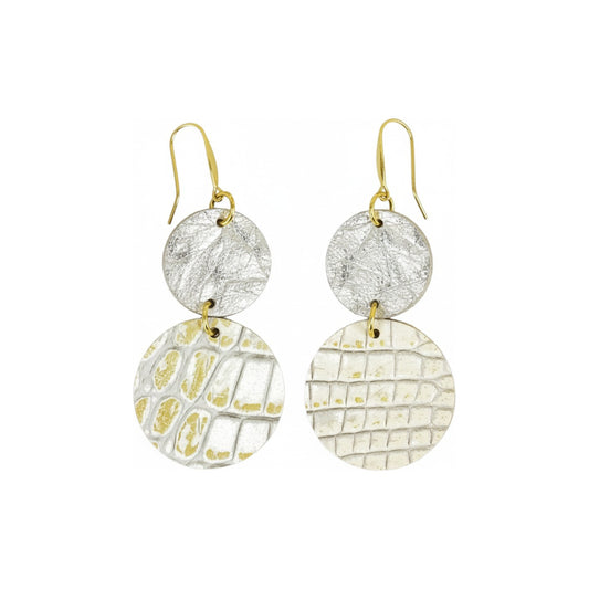 Gold & Ivory Double Circle Statement Earrings