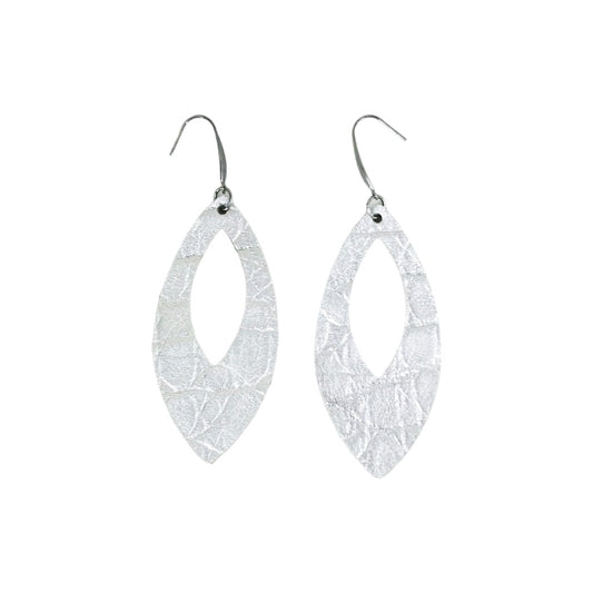 Silver Alligator Cutout Drop Earrings