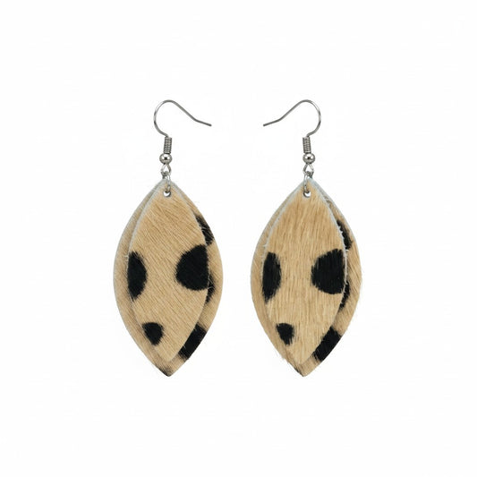 Canyon Cheetah Layered Marquise Earrings