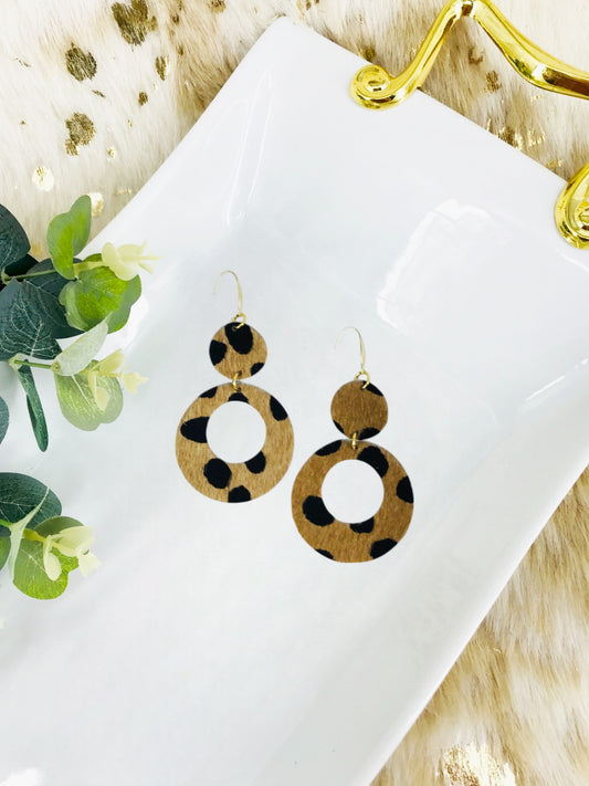 Hair On Cheetah Leather Earrings - E19-1962