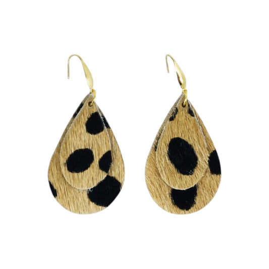 Canyon Cheetah Layered Teardrop Earrings