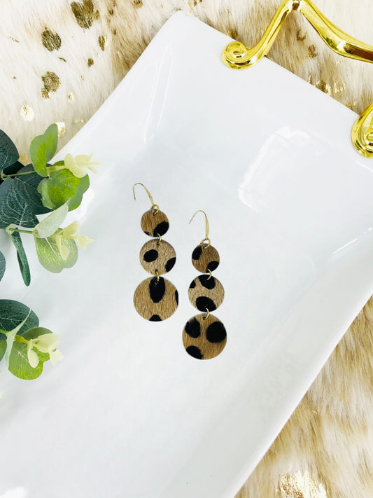 Hair On Cheetah Leather Earrings - E19-1968