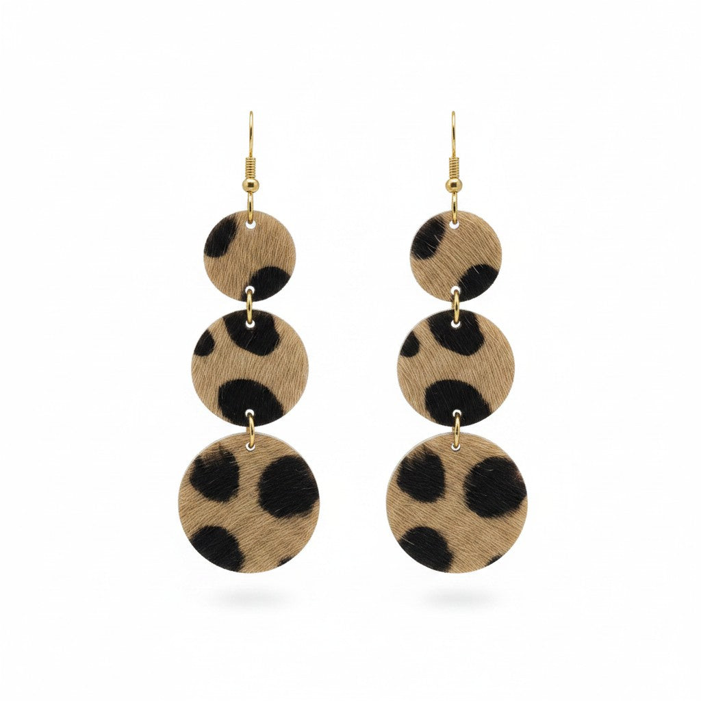 Canyon Cheetah Triple Circle Earrings