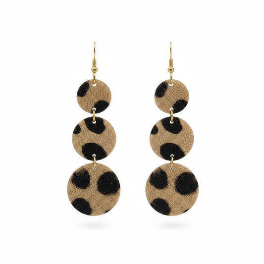 Canyon Cheetah Triple Circle Earrings
