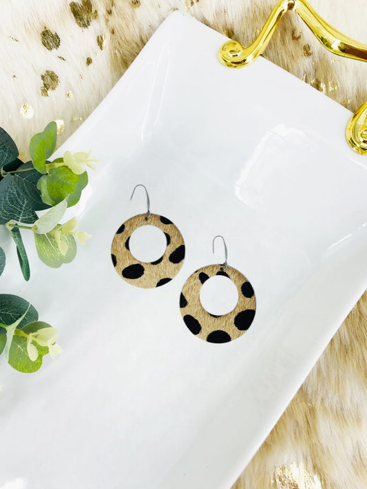 Hair On Cheetah Leather Earrings - E19-1970