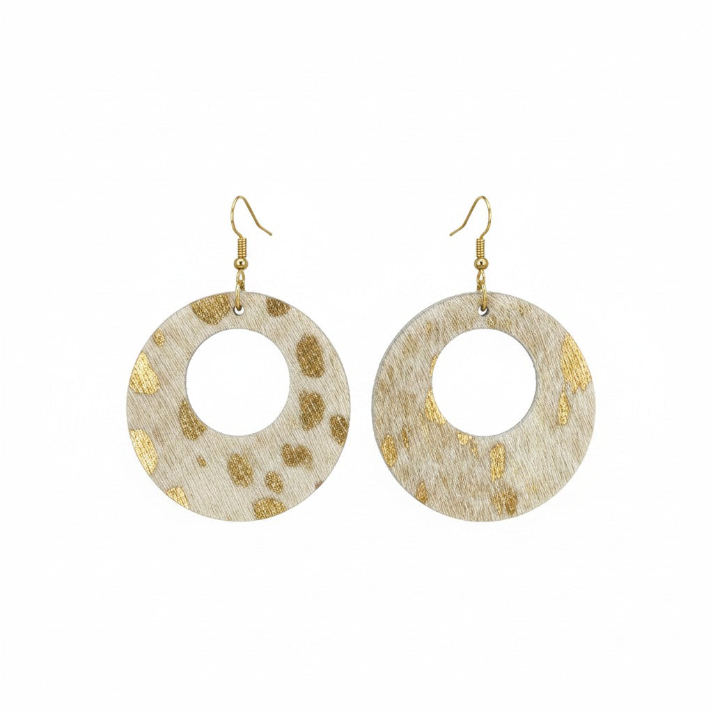 Golden Gleam Open Circle Earrings