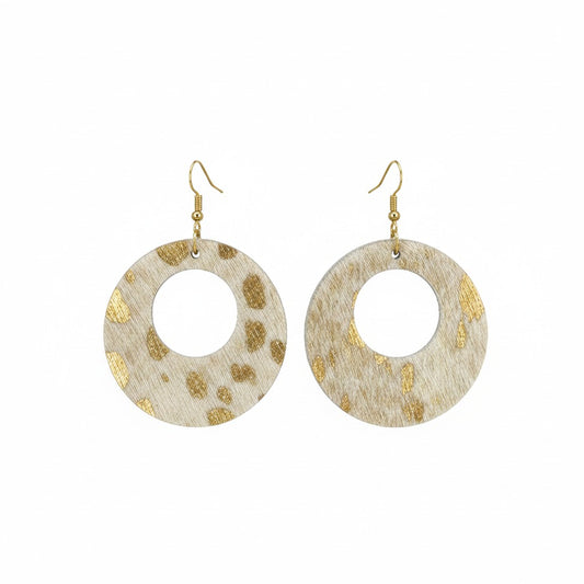 Golden Gleam Open Circle Earrings