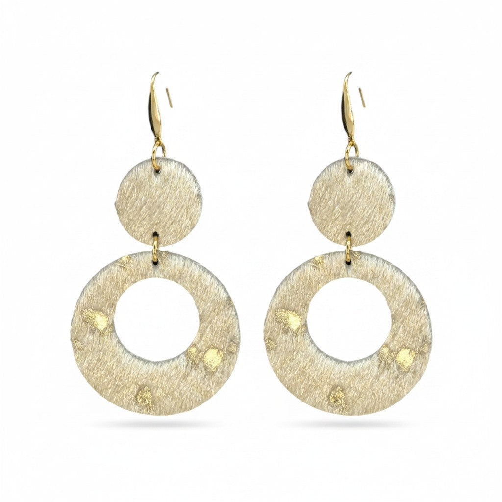 Golden Gleam Open Circle Drop Earrings