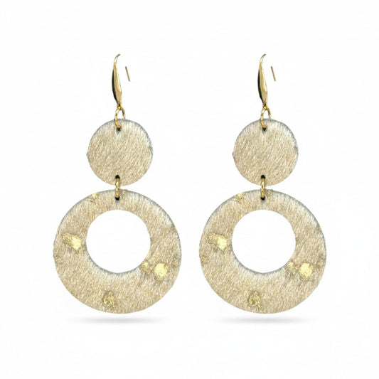 Golden Gleam Open Circle Drop Earrings