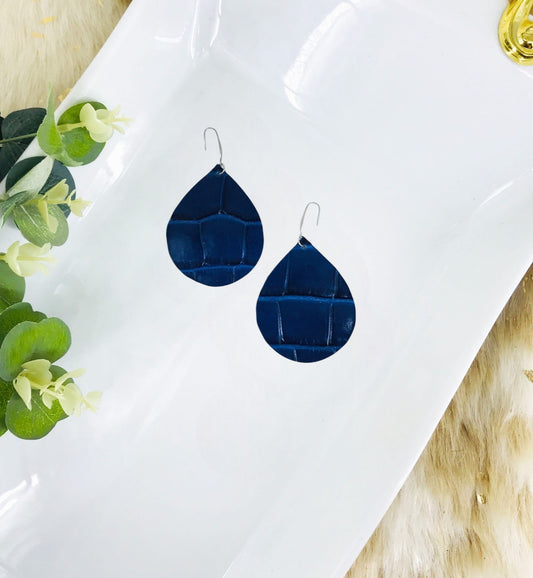 Blue Genuine Leather Earrings - E19-1983