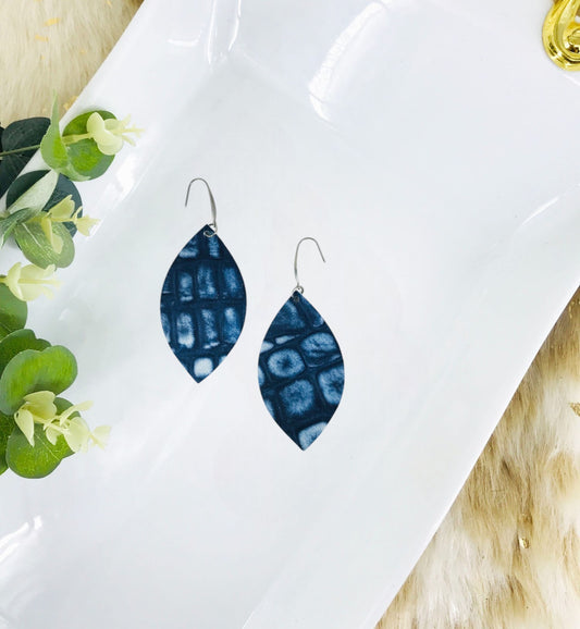 Blue Genuine Leather Earrings - E19-1993