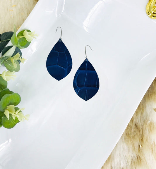 Blue Genuine Leather Earrings - E19-1999