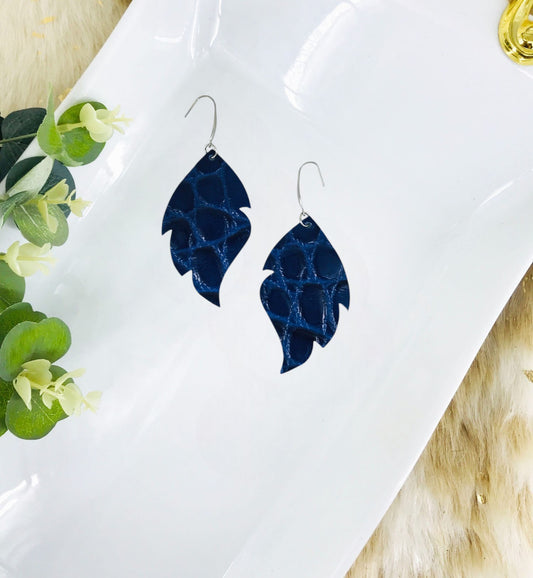 Blue Genuine Leather Earrings - E19-2001