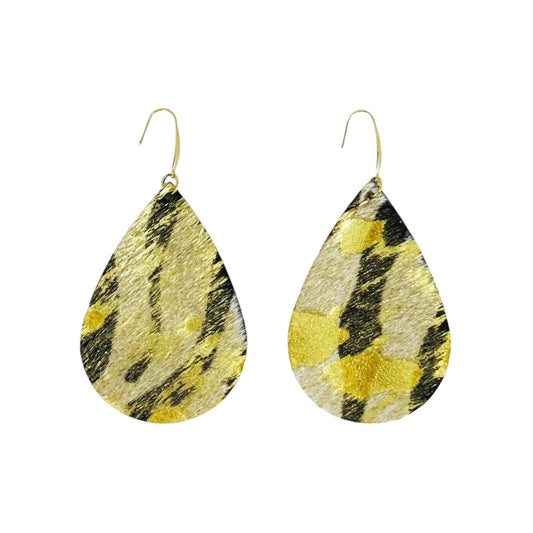 Gilded Zebra Teardrop Earrings