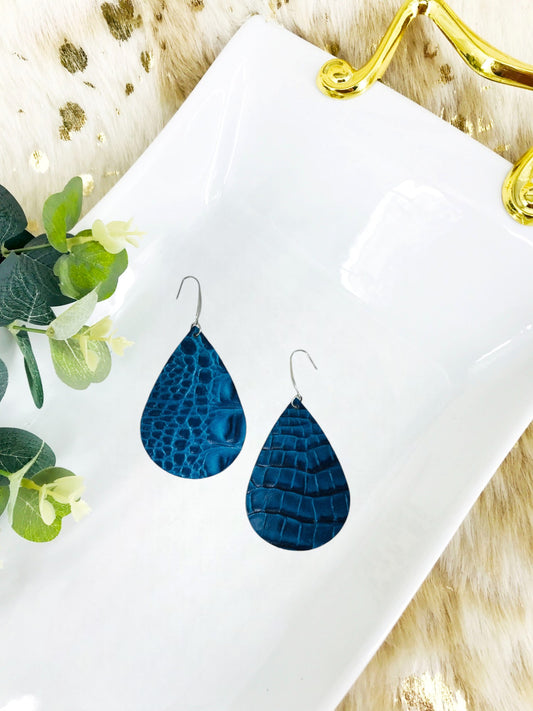 Blue Genuine Leather Earrings - E19-2007