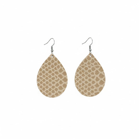 Tan Snake Leather Earrings