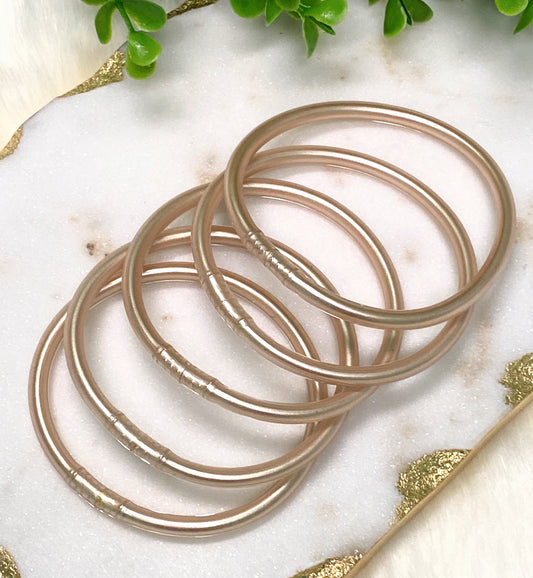 Solid Champagne Silicone Bracelets