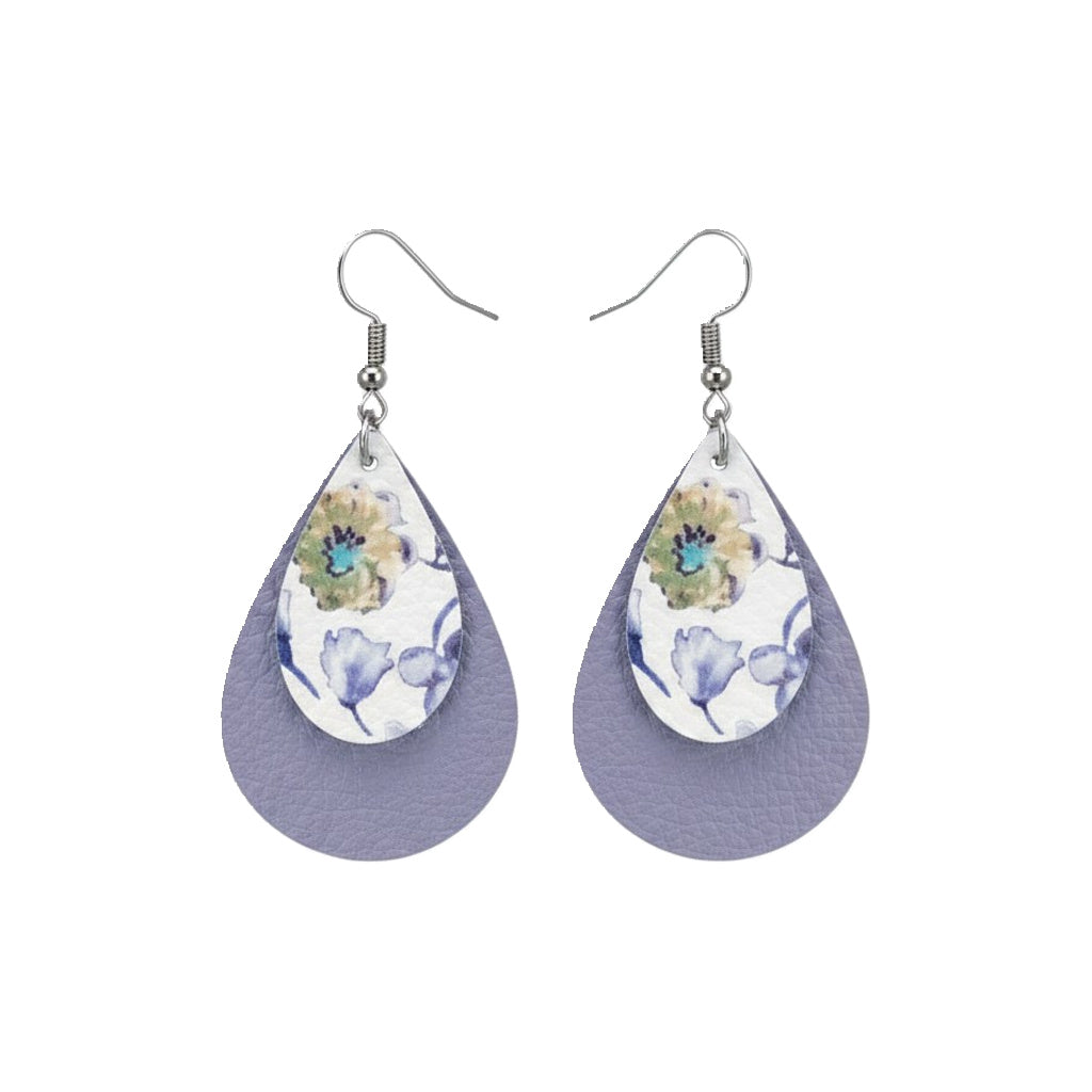 Lilac Genuine Leather Earrings - E19-204