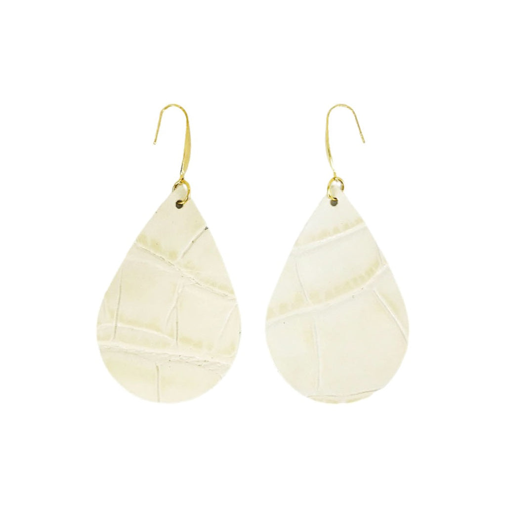 Ivory Alligator Teardrop Earrings