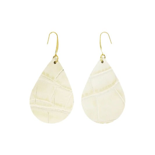 Ivory Alligator Teardrop Earrings