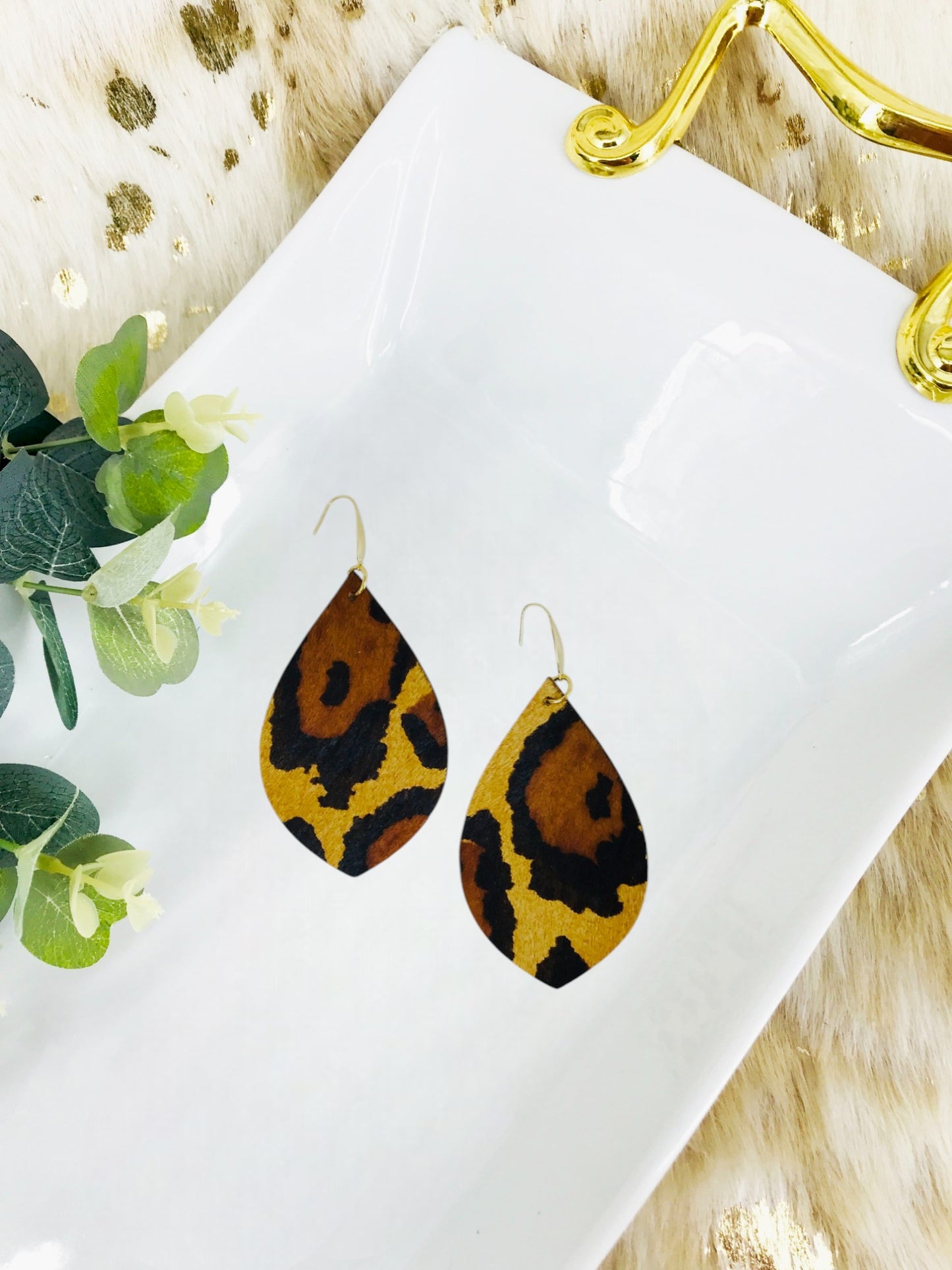 Hair On Leather Earrings - E19-2051