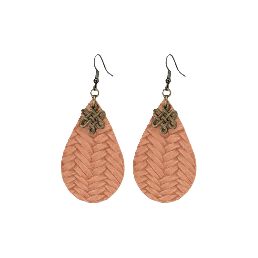 Peach Italian Leather Earrings - E19-207