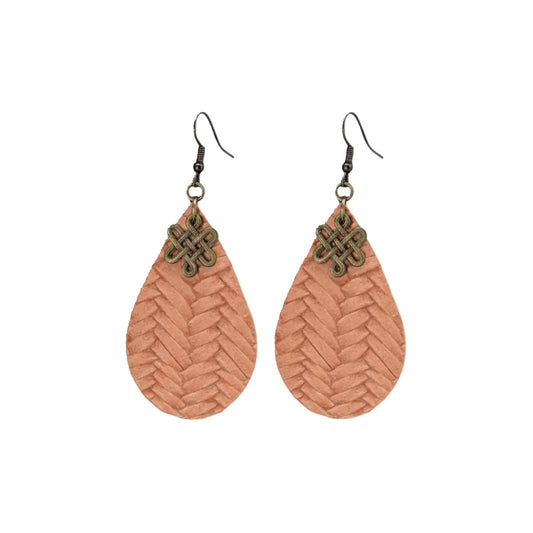 Peach Italian Leather Earrings - E19-207