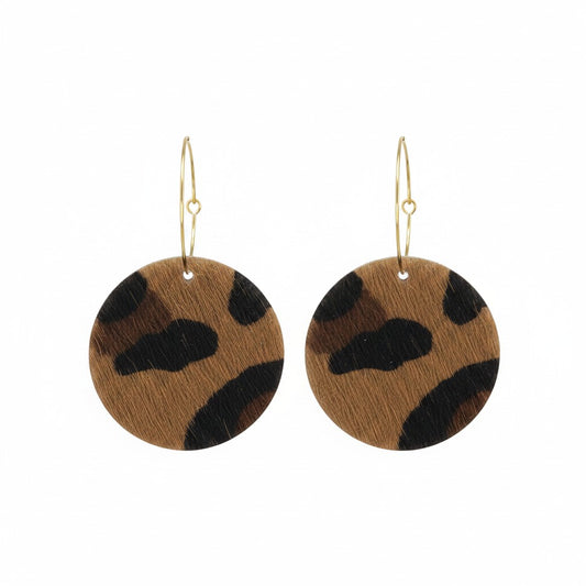Golden Safari Circle Hoop Earrings