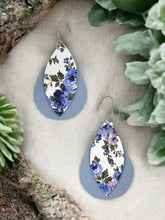 Load image into Gallery viewer, Baby Blue Genuine Leather Layered Earrings - E19-208